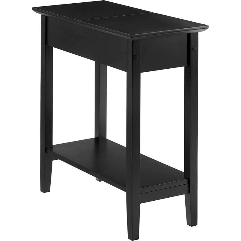 Winston Porter Jonica Narrow End Table with Storage, Flip Top Narrow